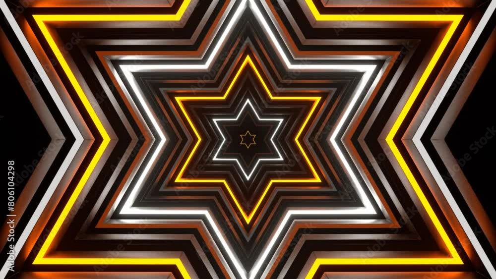 Orange and White Neon Strobe Hexagonal Star Background VJ Loop in 4K Orange and White Neon Strobe Hexagonal Star Background VJ Loop in 4K