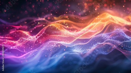 Wallpaper Mural Colorful Abstract Wavy Particles Background Torontodigital.ca