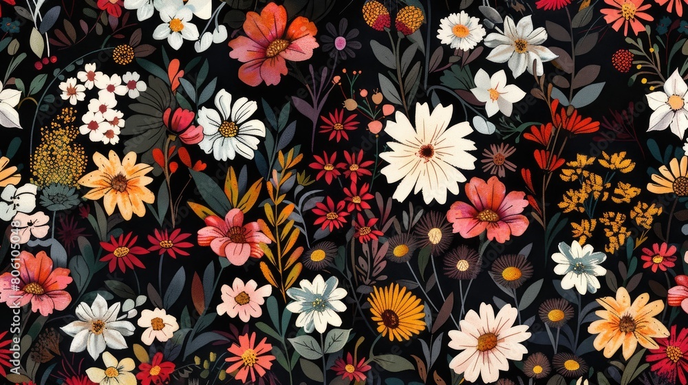 flowers at textile AI generated flowers at textile AI generated