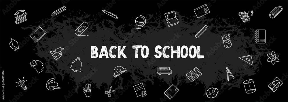 back to school - background, vector illustration, banner back to school - background, vector illustration, banner