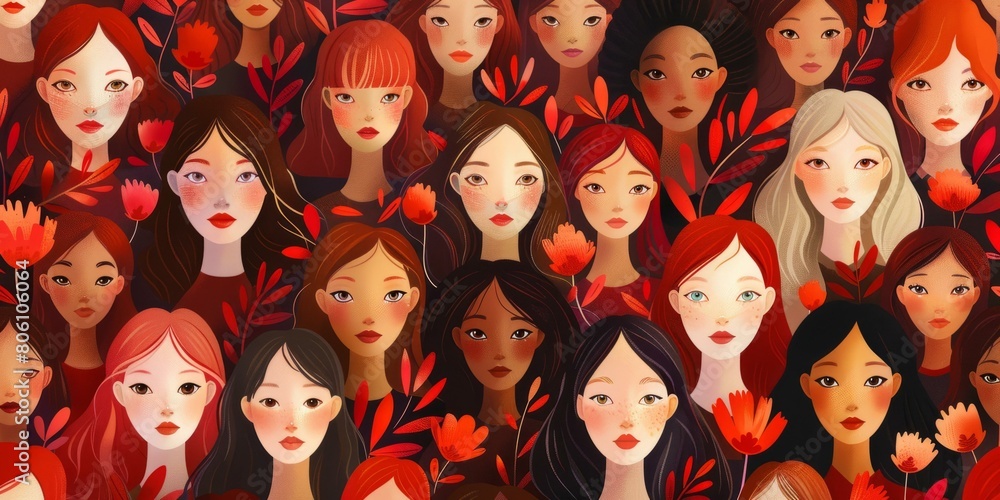 Diverse group of women of different ethnicities and cultures Diverse group of women of different ethnicities and cultures