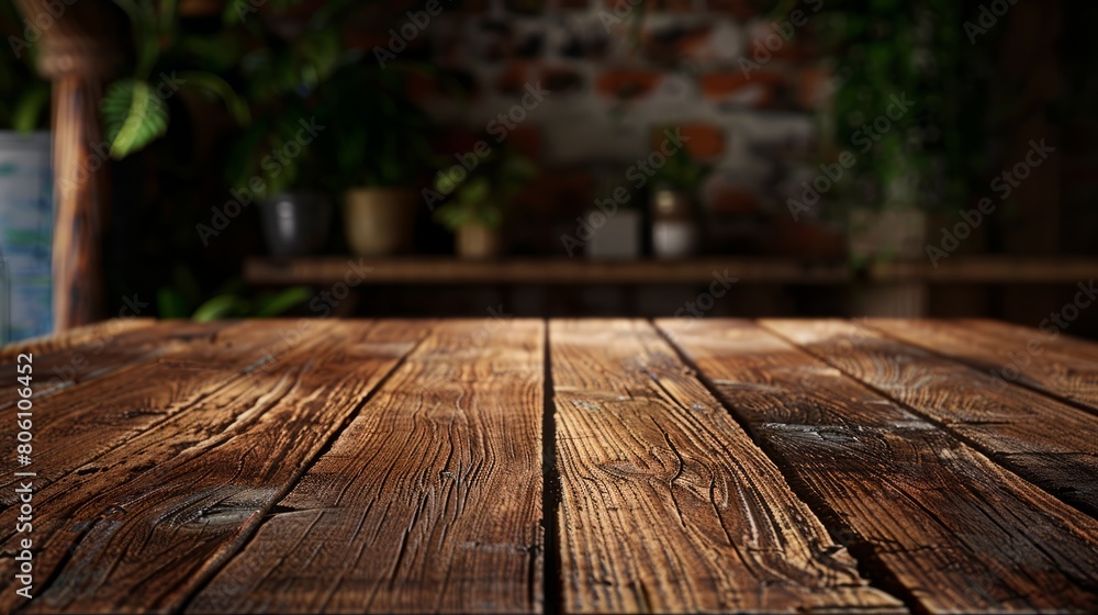 Wooden table top with copy space. Workshop background hyper realistic Wooden table top with copy space. Workshop background hyper realistic