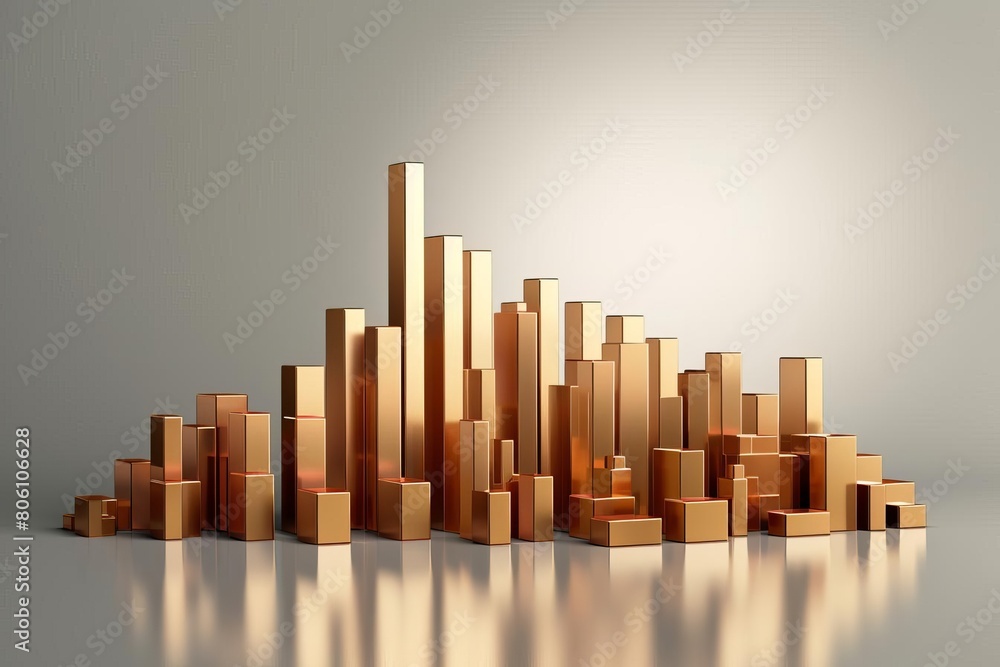 3D bar graph showing year over year growth 3D bar graph showing year over year growth