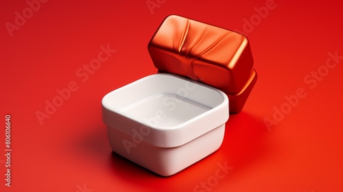 Red and white container