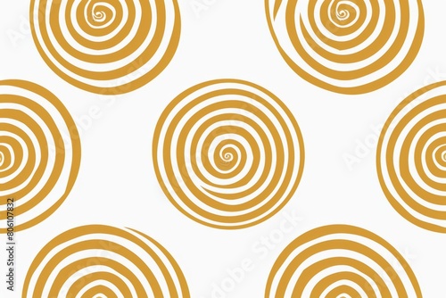 Hypnotic Golden Spiral Pattern on White Background. Design for background, graphic design, print, poster, interior, packaging paper