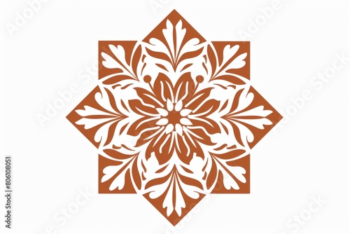 Elegant Brown and White Floral Mandala. Design for background, graphic design, print, poster, interior, packaging paper