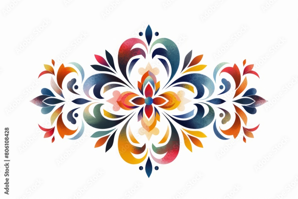 Vibrant Floral Mandala Design with Symmetrical Patterns. Design for background, graphic design, print, poster, interior, packaging paper