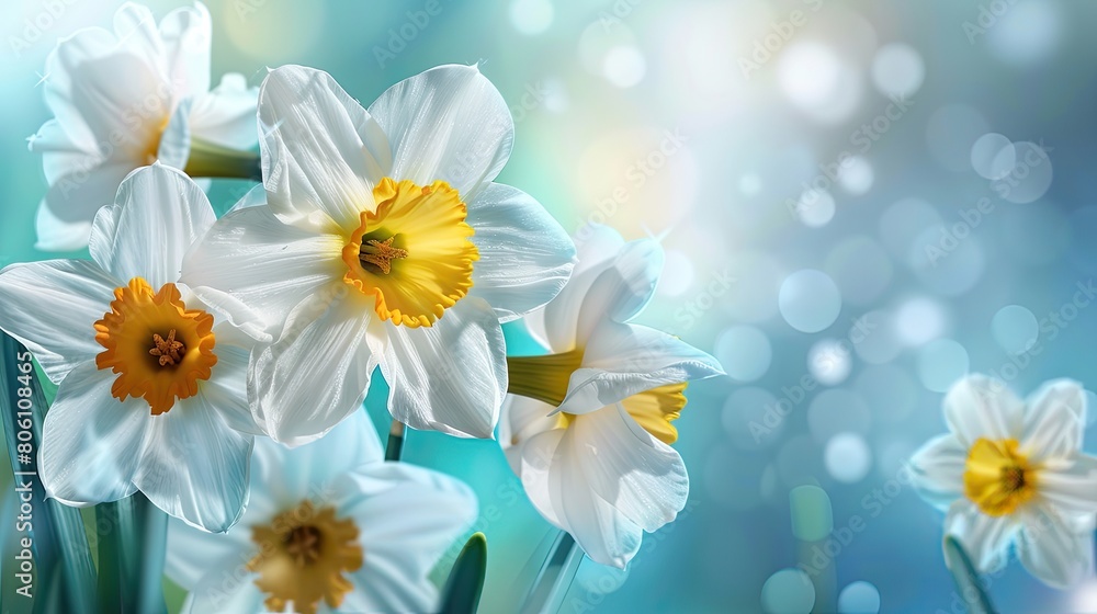 Elegant Daffodil Flowers Abstract Vector
