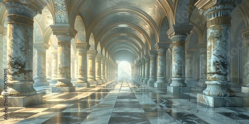 The long corridor of the ancient Greek palace