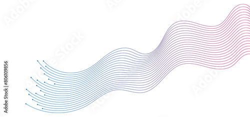 Abstract wavy lines element background. Suitable for AI, tech, network, science, digital technology theme