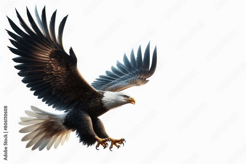 Eagle on white background. Space for text. Eagle on white background. Space for text.