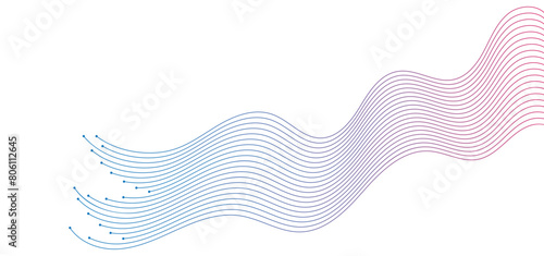 Abstract wavy lines element background. Suitable for AI, tech, network, science, digital technology themes