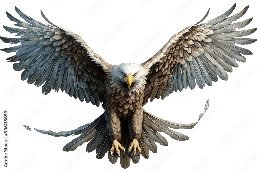 Obraz premium The bald eagle is a bird of prey found in North America. It is the national bird of the United States.