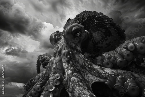 Wallpaper Mural A large octopus with its head down and tentacles outstretched Torontodigital.ca