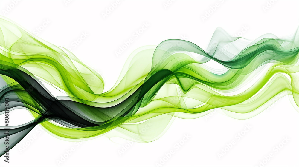 Bright green and smokey matte black waves, offering a bold and energetic look on a solid white background. Bright green and smokey matte black waves, offering a bold and energetic look on a solid white background.