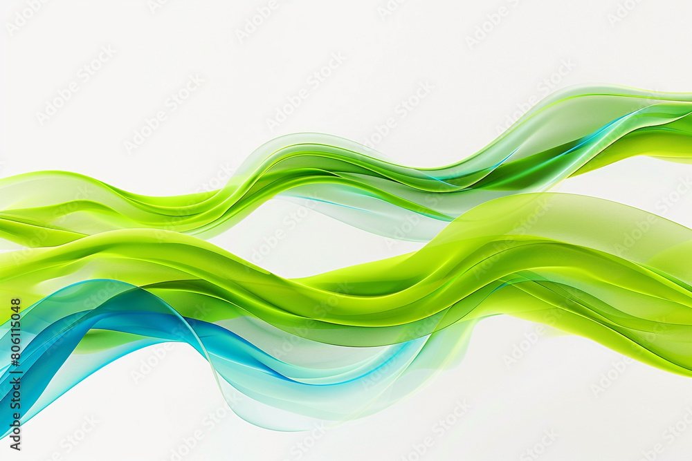 Bright lime green and electric blue tiddle waves, forming an abstract that is both refreshing and bold, set against a solid white background. Bright lime green and electric blue tiddle waves, forming an abstract that is both refreshing and bold, set against a solid white background.