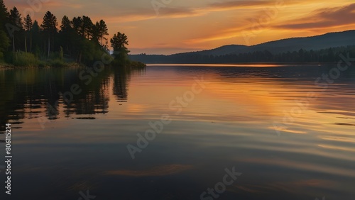 Lakefront Luminance: Mesmerizing Sunrise Over the Serene Waters