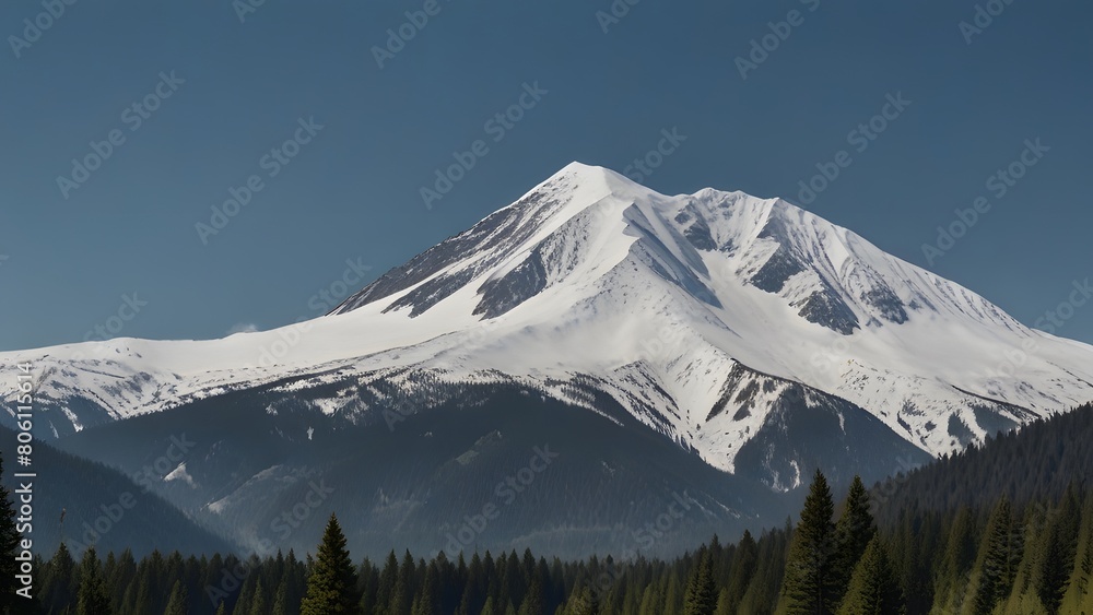 Winter Majesty: Mount Hood in the Snow-Covered Splendor