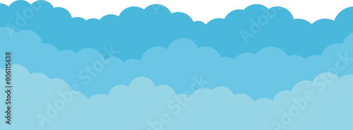 Blue clouds, design element. Isolated vector illustration.