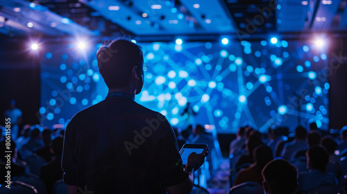 A tech conference focusing on the future of work, with speakers discussing AI impact and workforce automation trends