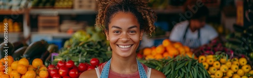 Joyful Black Female Farmer Sells Sustainable Organic Vegetables to Happy Customer in Sunny Summer Day