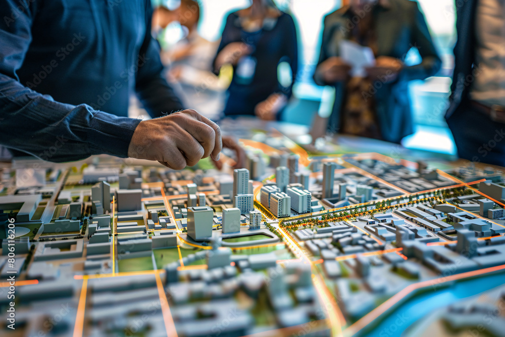 © Natchaya - An urban planning meeting using smart automation tools for city management and infrastructure development © Natchaya - An urban planning meeting using smart automation tools for city management and infrastructure development