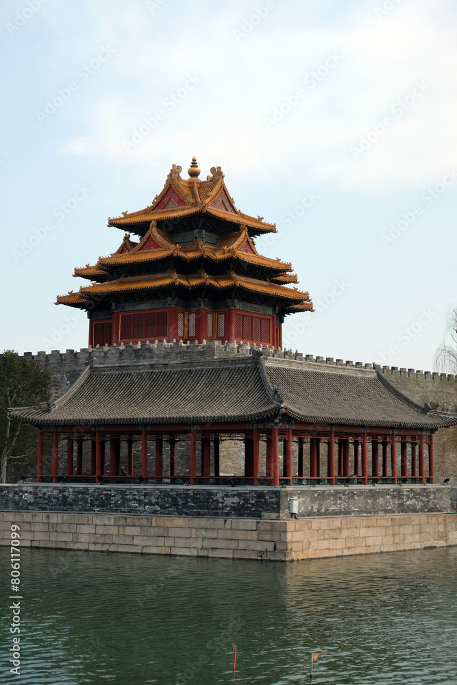 view of the walls of the Forbidden City, Beijing view of the walls of the Forbidden City, Beijing