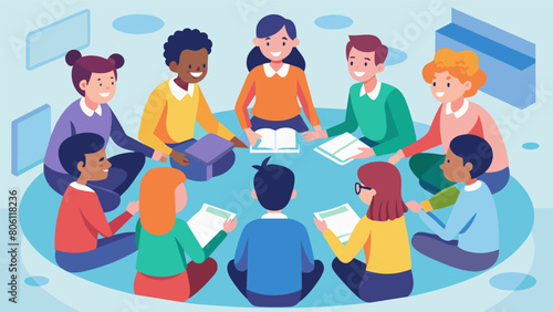 In a classroom setting students participate in a supportive circle discussing ways to promote unity and inclusivity within their school..