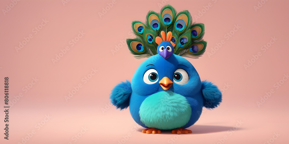 Cute fluffy and chubby Peacock Cute fluffy and chubby Peacock