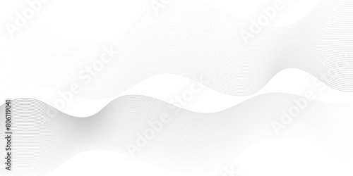 Vector abstract white digital blend wave lines technology background. Modern minimal gradient white flowing wave lines and glowing moving lines. Futuristic technology and sound wave lines background.
