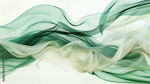 Smokey matte green and soft cream waves, creating a fresh, spring morning feel on a solid white background.