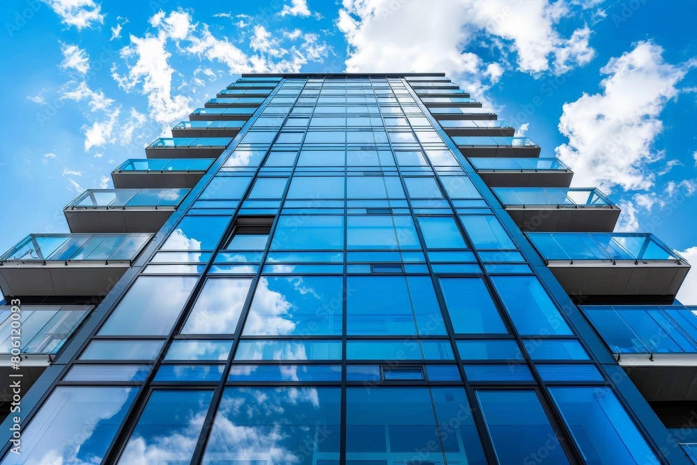 New multi-storey residential building on an autumn day. Beautiful simple AI generated image in 4K, unique. New multi-storey residential building on an autumn day. Beautiful simple AI generated image in 4K, unique.