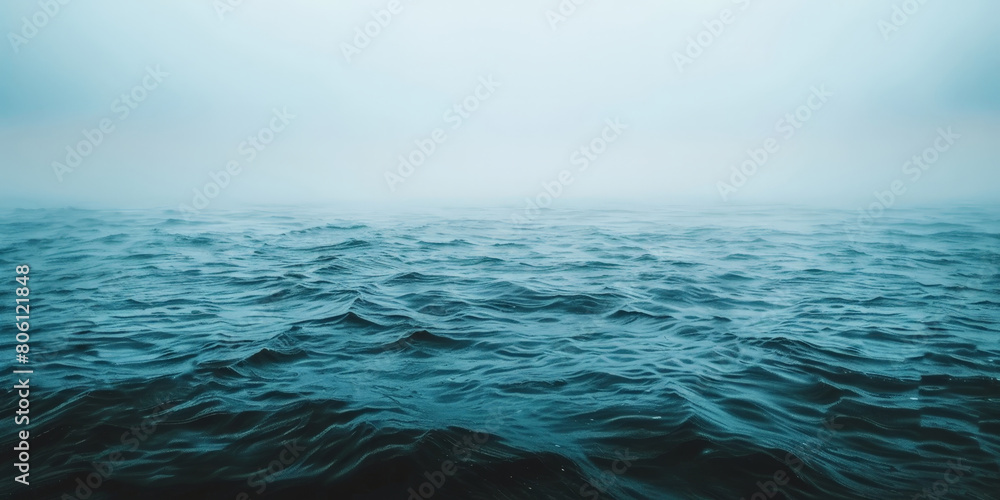 blue sea with waves and clouds , blue ocean with fog, nature background blue sea with waves and clouds , blue ocean with fog, nature background