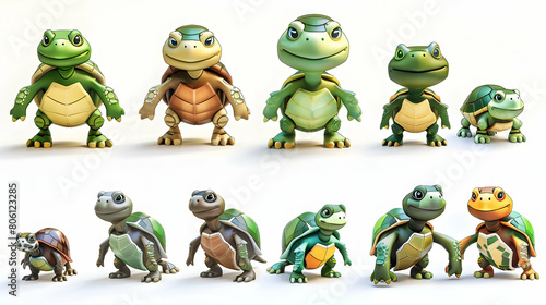 3D Turtle CEO Avatar Set: Patience and Strategic Thinking Represented in Isometric Leadership Program Scene