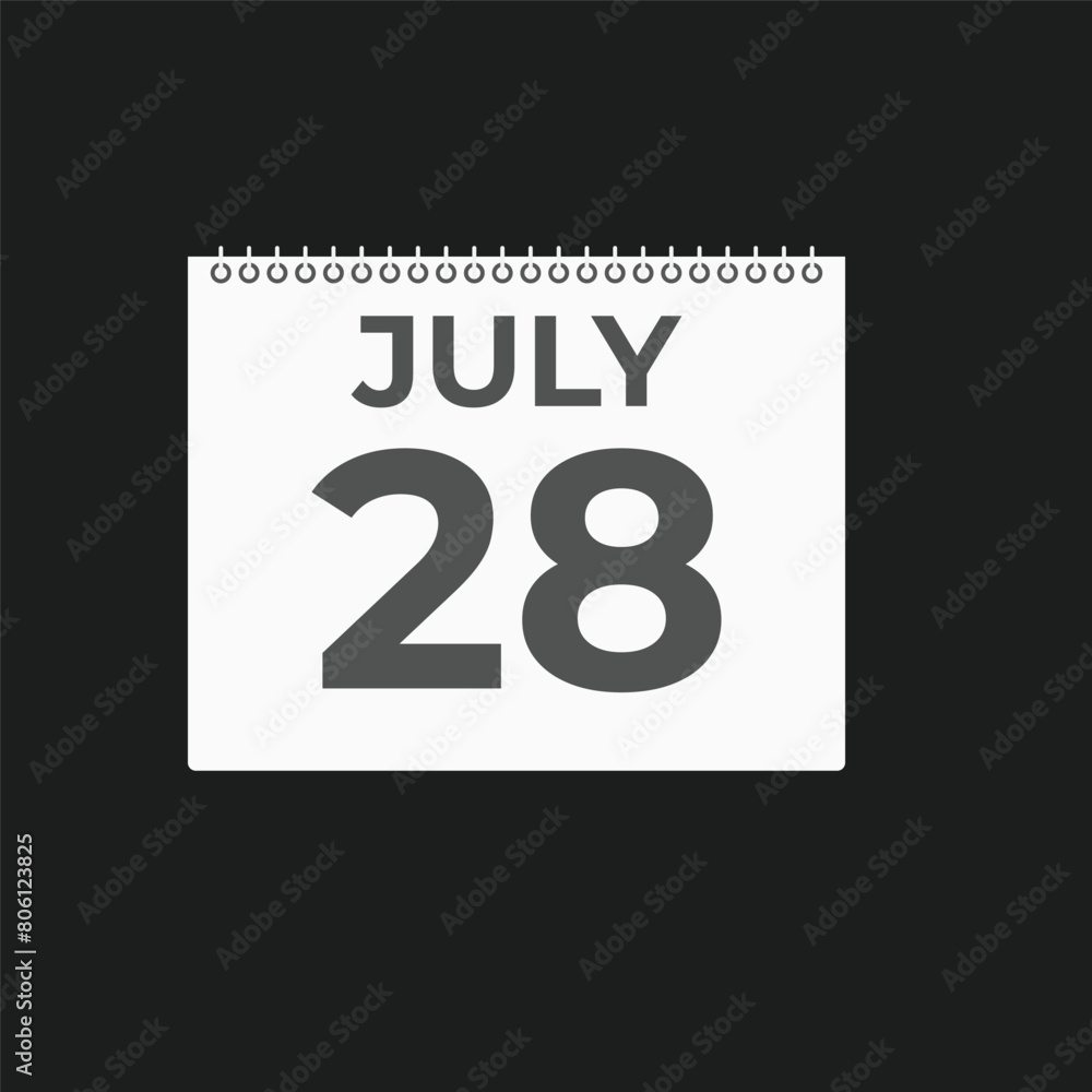 july 28 calendar reminder. 28 july daily calendar icon template. Calendar 28 july icon Design template. Vector illustration
july 28 calendar reminder. 28 july daily calendar icon template. Calendar 28 july icon Design template. Vector illustration