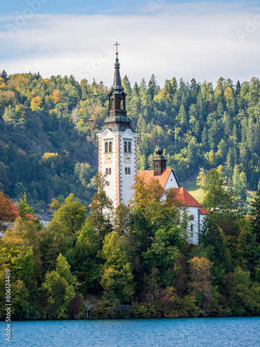 Принти на полотні Assumption of Maria Church - Church on Small Island in Lake Bled