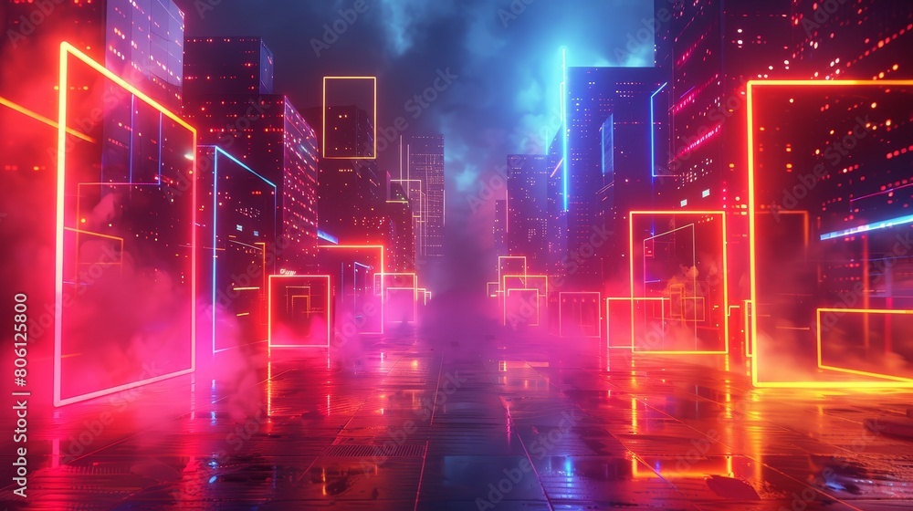 Craft an image of a neon-lit urban landscape Craft an image of a neon-lit urban landscape