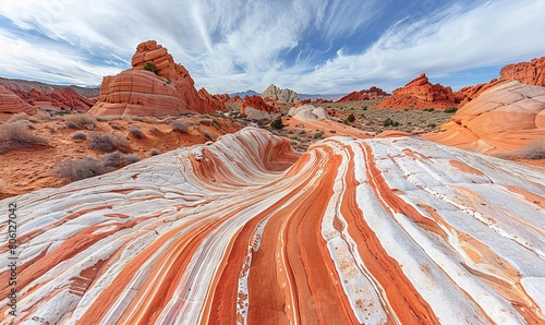 Winding canyons of red and white sandstone at Red Rock photo