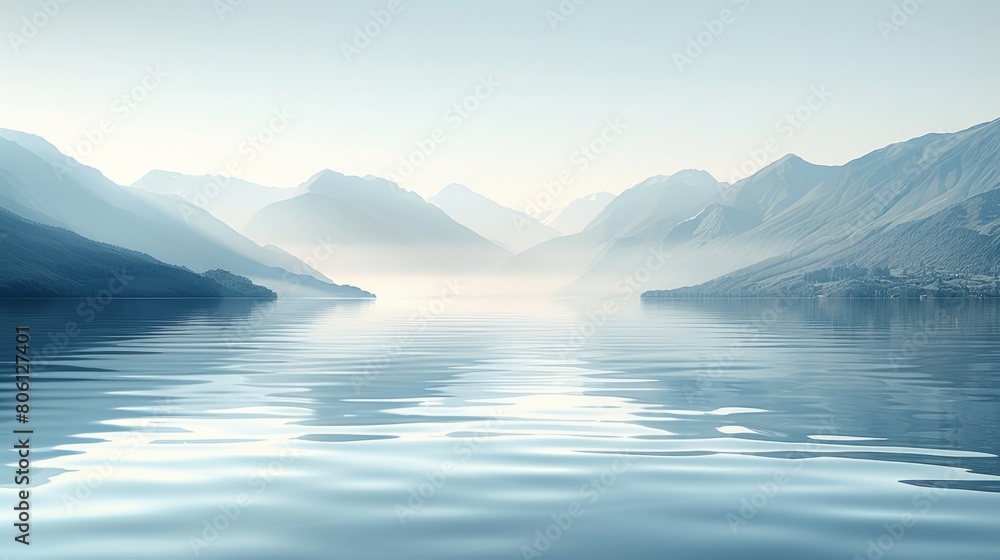 Craft an image of a serene lake with gentle waves rippling across its surface Craft an image of a serene lake with gentle waves rippling across its surface