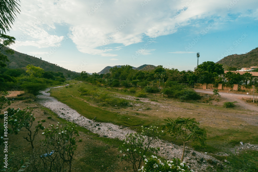 Landscape of rural roads in Rajasthan India Landscape of rural roads in Rajasthan India