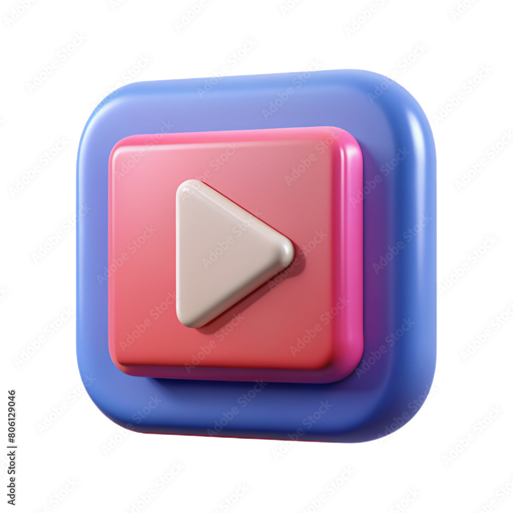 movie play video icon vector design 3D icon movie play video icon vector design 3D icon