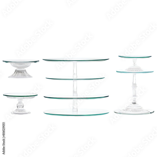 A collection of glass dessert stands Transparent Background Images 
