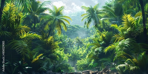 Tropical Jungle Background.