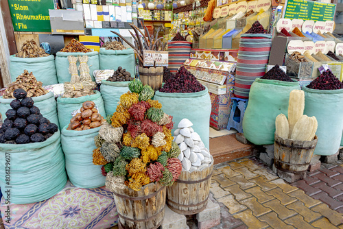 Colorful Egyptian spice shop in Hurghada photo