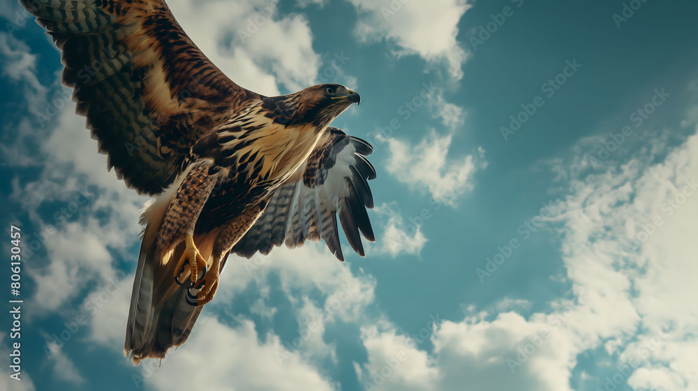 Obraz premium [Generative AI]a hawk looking for prey