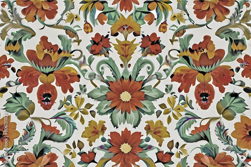 Digital textile design featuring Mughal patterns suitable for fabrics  carpets  and decorative uses