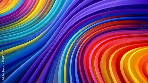 Abstract rainbow background with rounded stripes