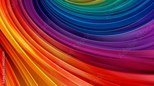 Abstract rainbow background with rounded stripes