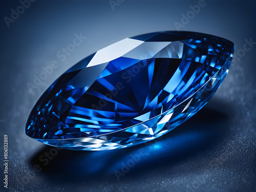 Oceanic Majesty  Deep Blue Sapphire Shimmers with Captivating Mystery. Luxurious Gem. generative AI