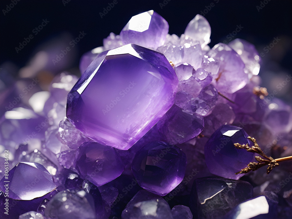 Enchanted Jewel: Deep Lilac Amethyst with Iridescent Shimmer. generative AI Enchanted Jewel: Deep Lilac Amethyst with Iridescent Shimmer. generative AI